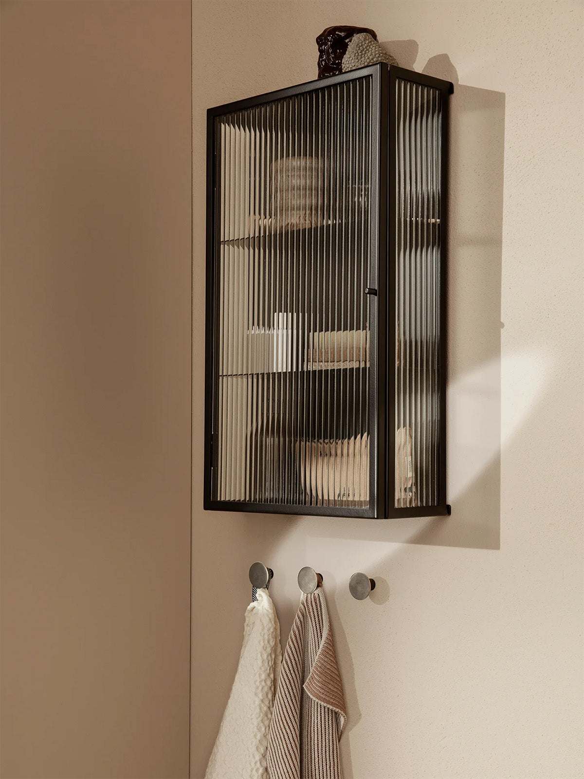 Haze Reeded Glass Wall Cabinet