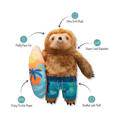 Makin' Waves Surfing Sloth Dog Toy