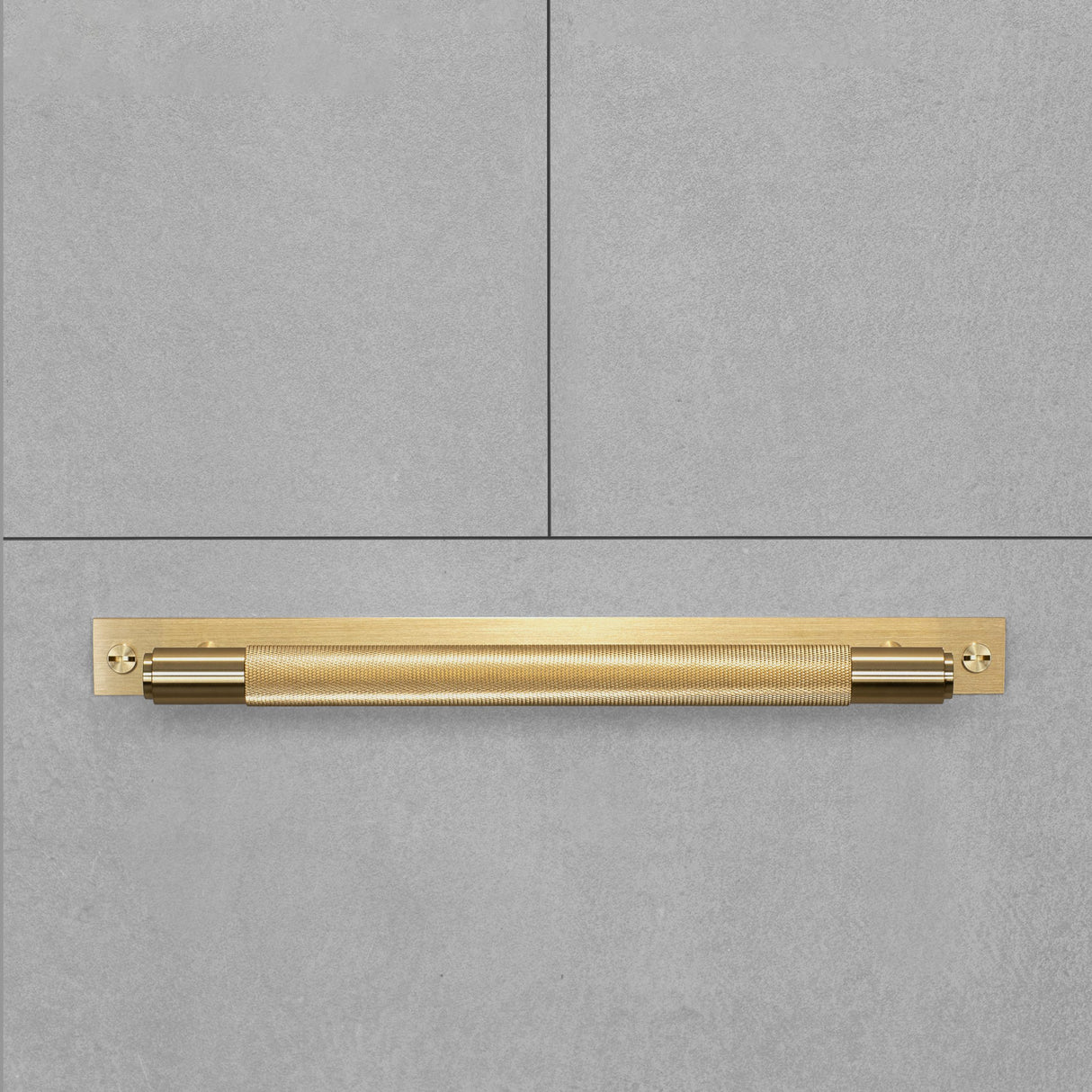 Cross Knurled Bar Cabinet Pull with Plate