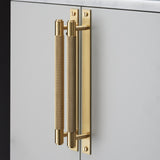 Cross Knurled Bar Cabinet Pull with Plate