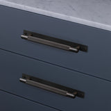 Cross Knurled Bar Cabinet Pull with Plate