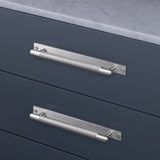 Cross Knurled Bar Cabinet Pull with Plate