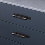 Cross Knurled Bar Cabinet Pull with Plate