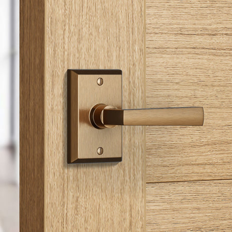 Builder Series Rectangular Reed Door Lever Set