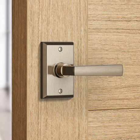 Builder Series Rectangular Reed Door Lever Set