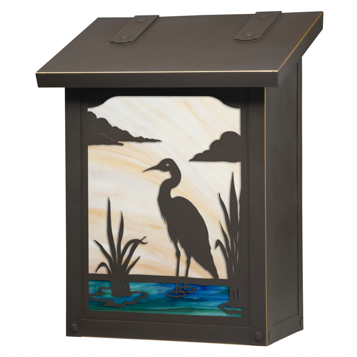 Blue Heron Vertical Mailbox