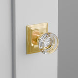 Georgetown Crystal Door Knob on Wilshire Rosette