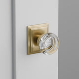 Georgetown Crystal Door Knob on Wilshire Rosette