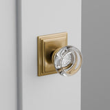 Georgetown Crystal Door Knob on Wilshire Rosette