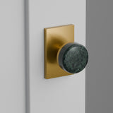 Green Marble Door Knob on Modern Rectangular Rosette