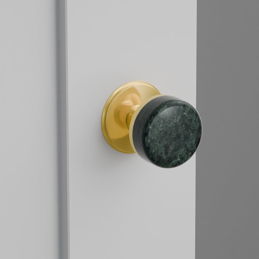 Green Marble Door Knob on Watford Rosette