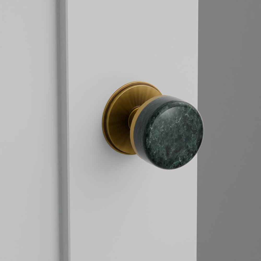 Green Marble Door Knob on Watford Rosette