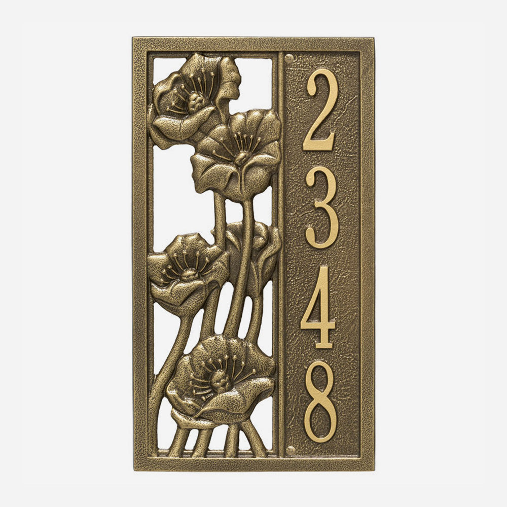 Flowering Poppies Address Plaque